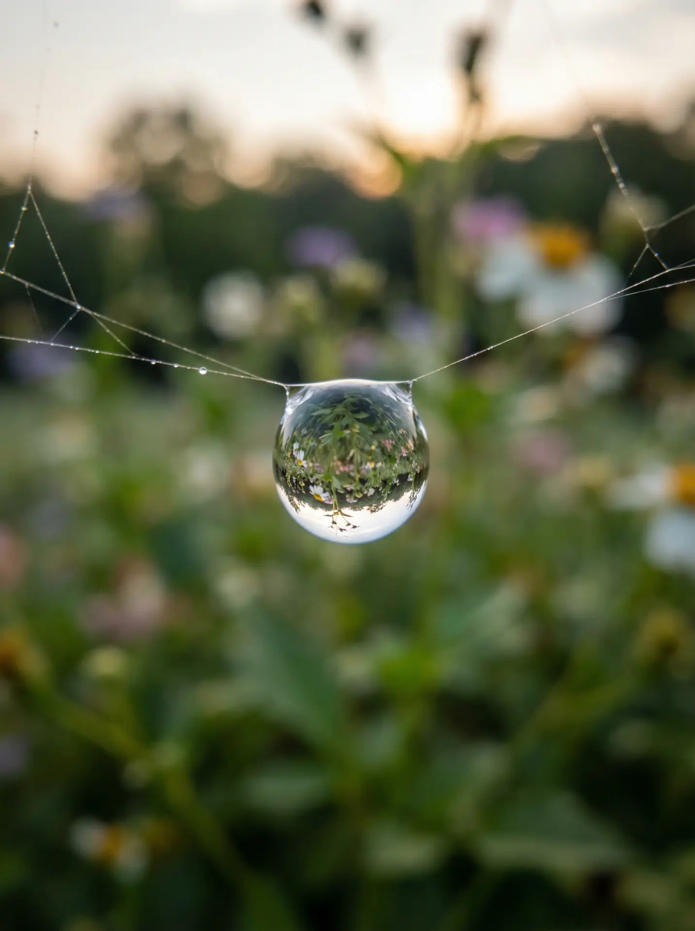 色漫 精选 - 蛛网露珠微距摄影